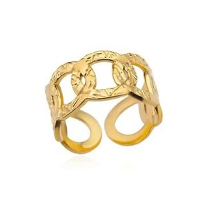 Unbranded Open Ring Womens OS Gold 18K Gold Plated Stainless Steel Geometric